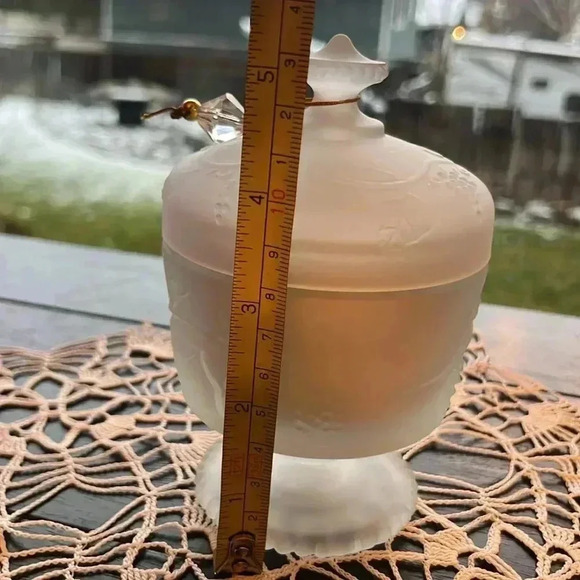 Hand Poured Soy Candle Using Upcycled Vintage Glasssware “Winter” - Picture 7 of 8